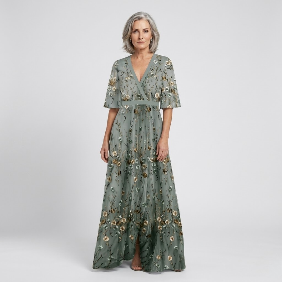 Diana - Floral V Neck Maxi Dress