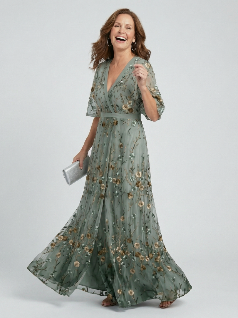Gemma™ Floral V-Neck Flow Maxi Dress