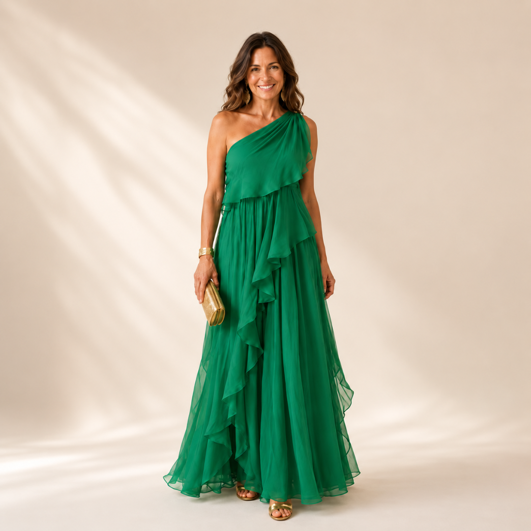 Talia | Cascading Ruffle Maxi Dress