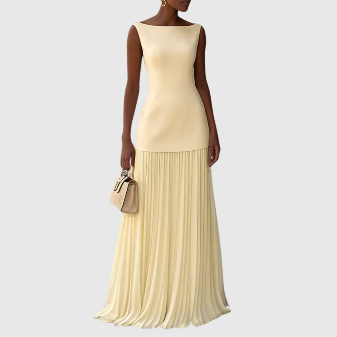 Rowina - Sleeveless Dress With Flowing Pleats