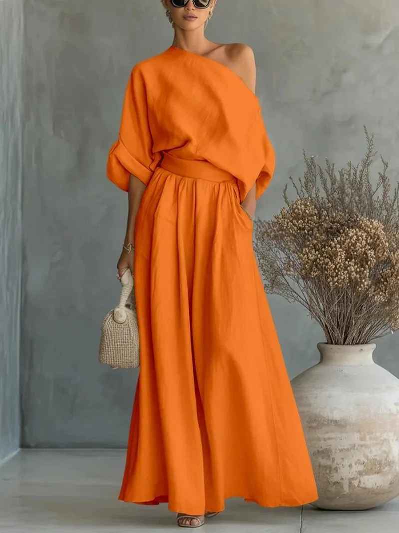Eliza - Elegant Off-Shoulder Two-Piece Set