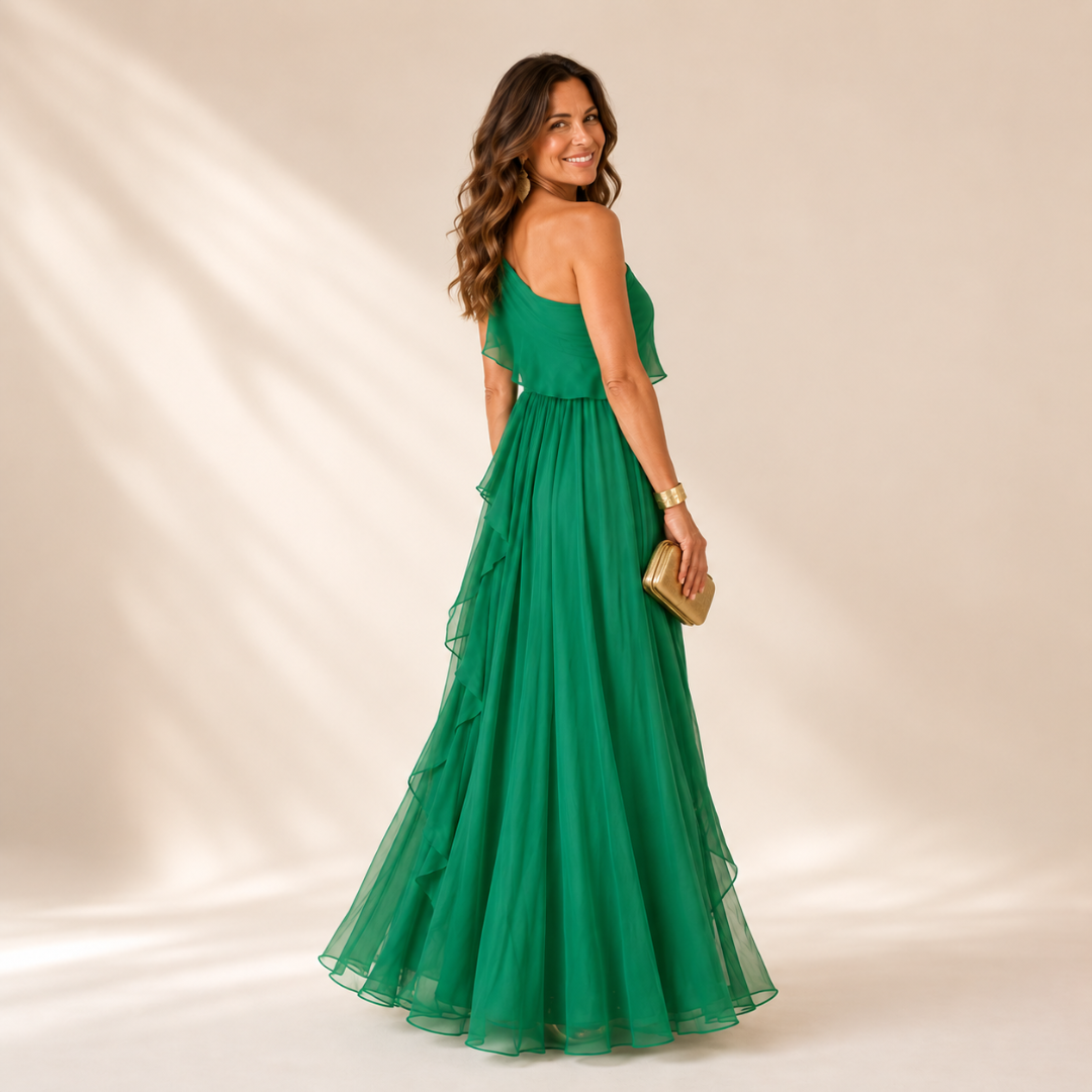Talia | Cascading Ruffle Maxi Dress