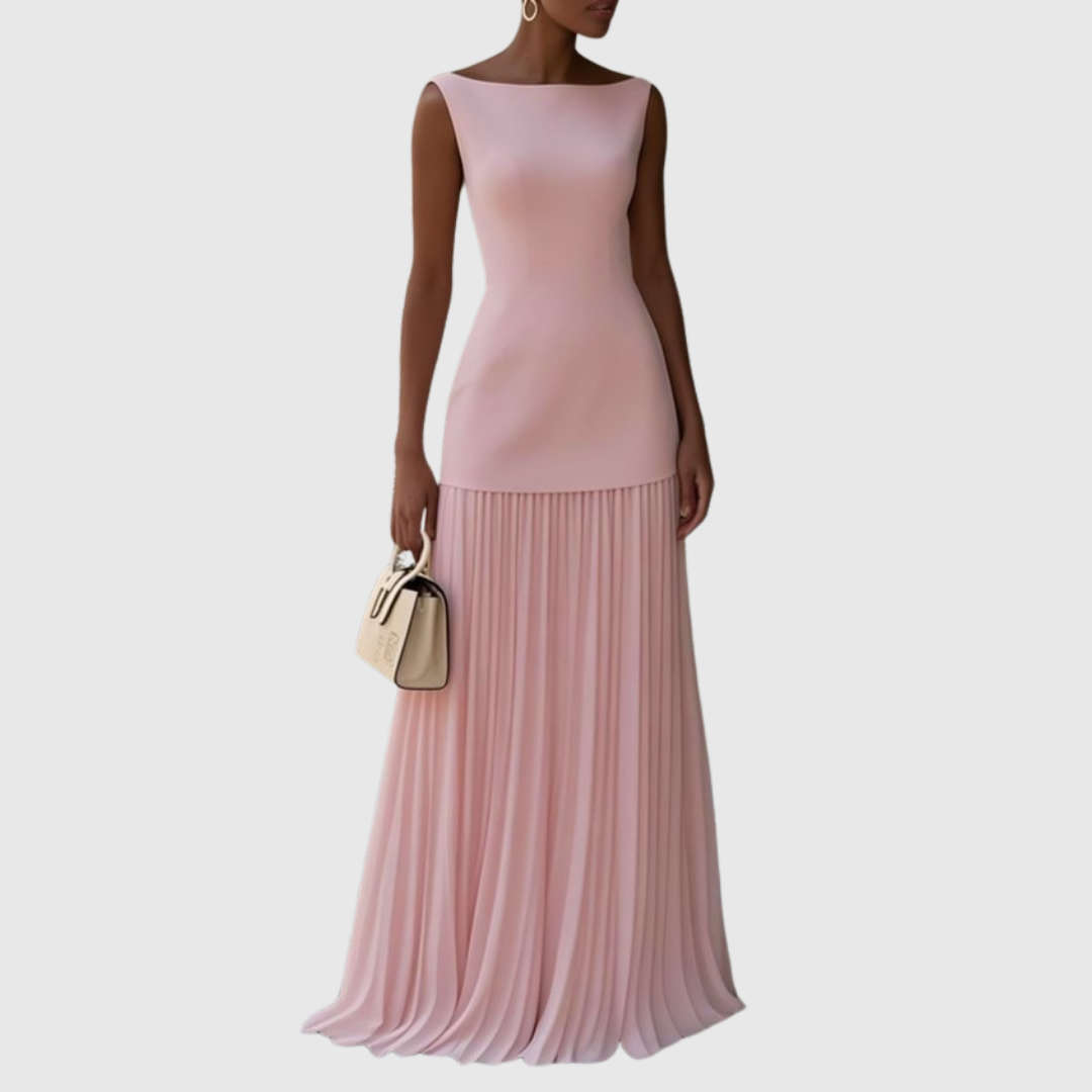 Rowina - Sleeveless Dress With Flowing Pleats