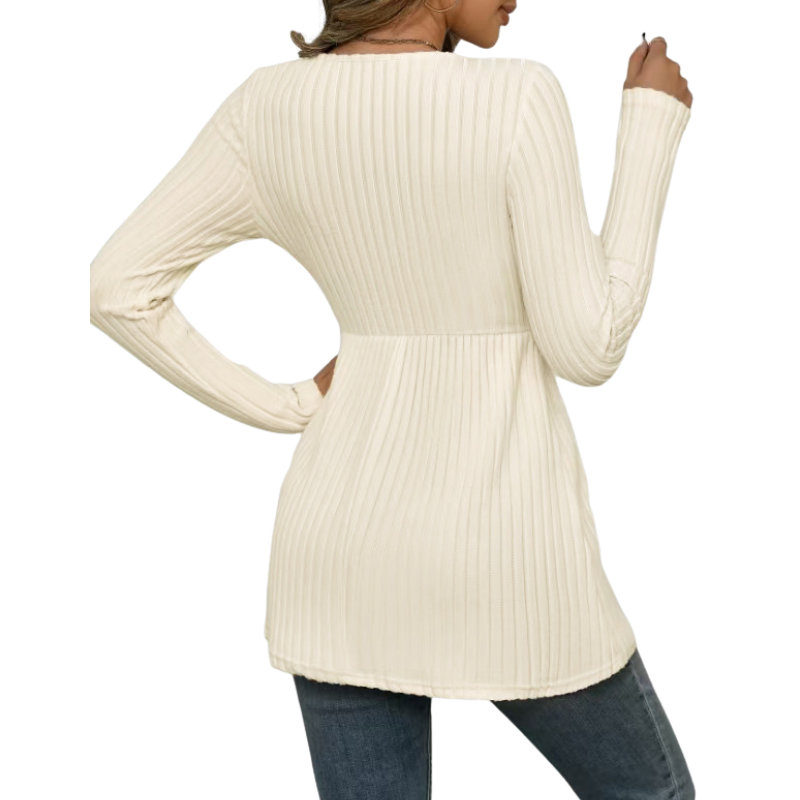 DOLLY™ – Polished Round Neck Long Sleeve Top