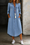 Andi | Casual Elegant Long Denim Shirt Dress