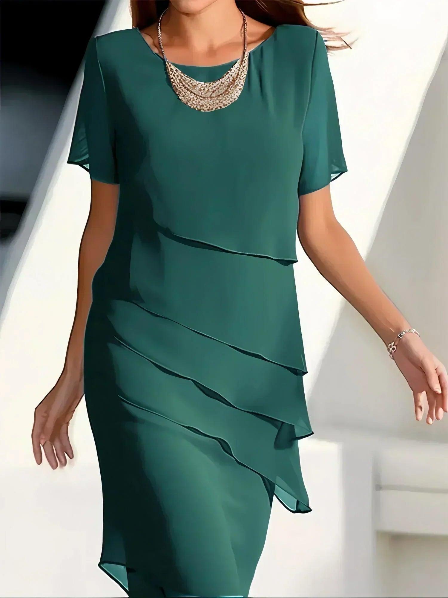 Aria - Timeless Chiffon Layered Dress