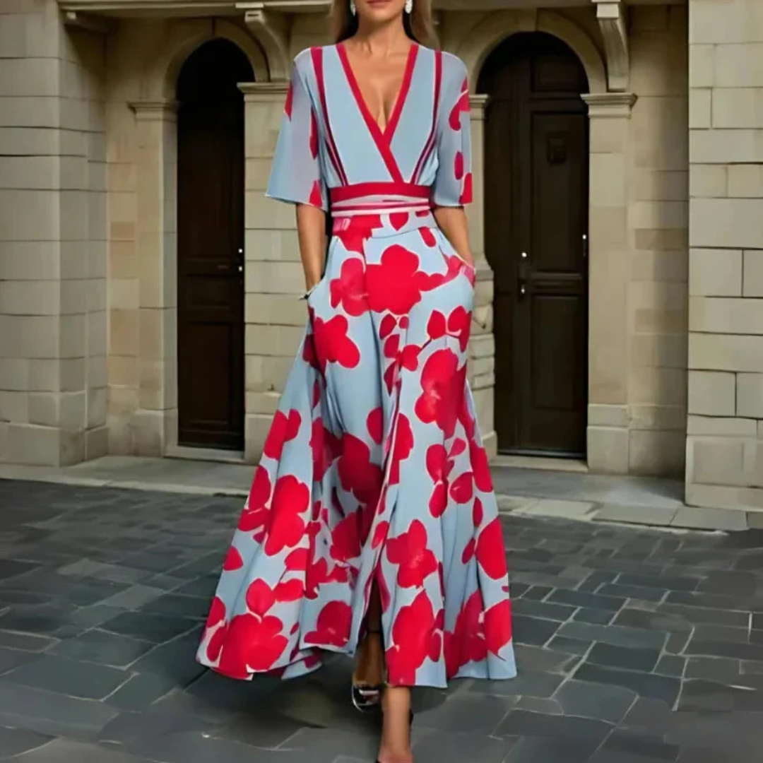 Fiona - Chic Floral Long-Sleeve Dress