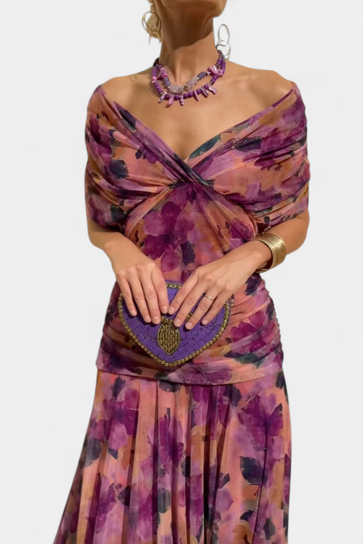 Sophia - Elegant Floral Pleated Dress