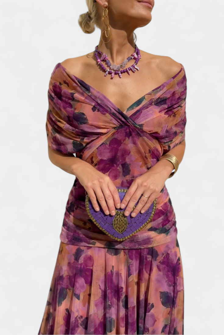 Sophia - Elegant Floral Pleated Dress