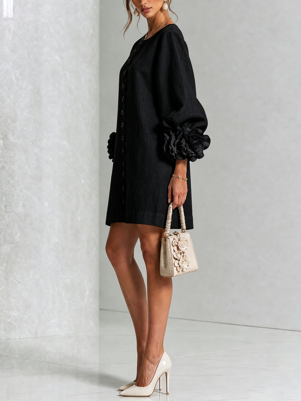 Julianna™ Elegant Button-Down Mini Dress