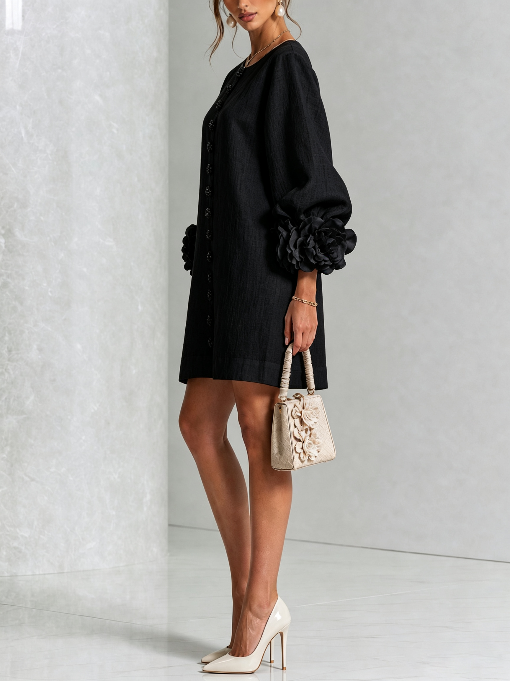 Julianna™ Elegant Button-Down Mini Dress