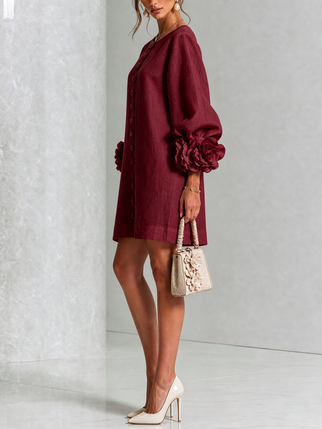 Julianna™ Elegant Button-Down Mini Dress