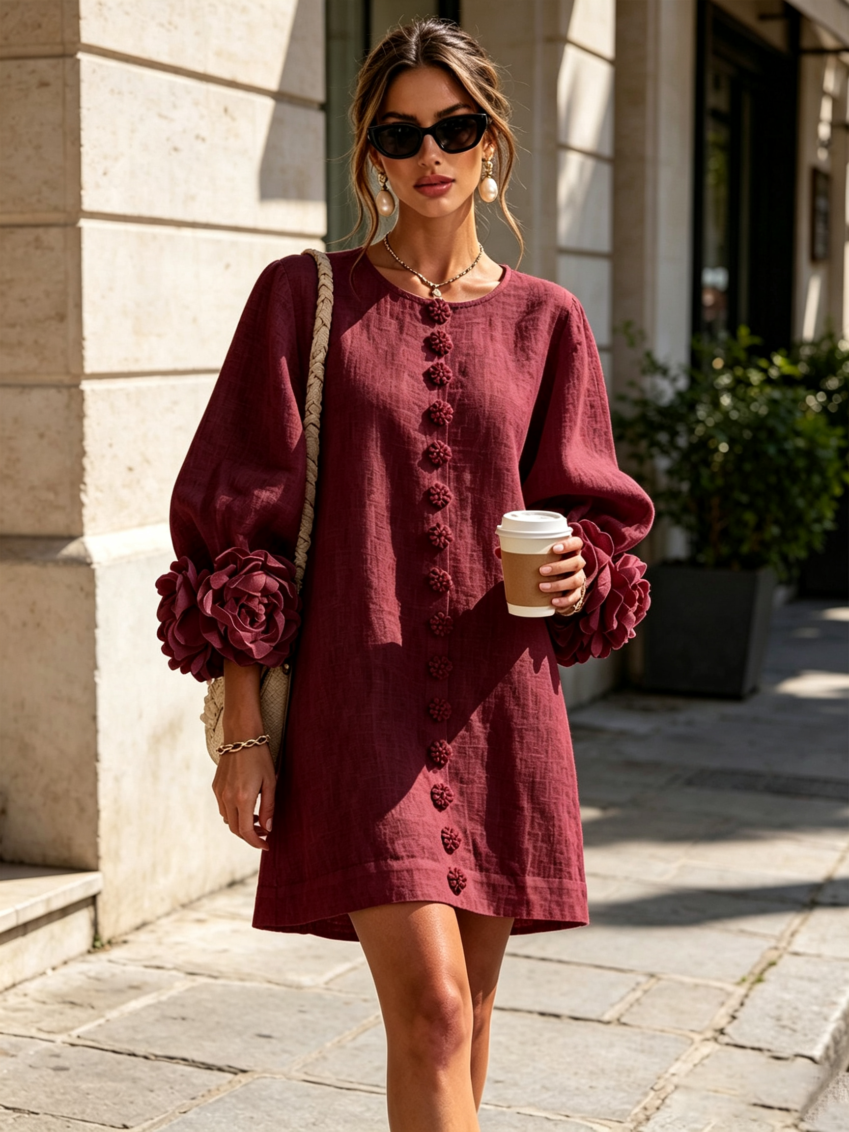 Julianna™ Elegant Button-Down Mini Dress