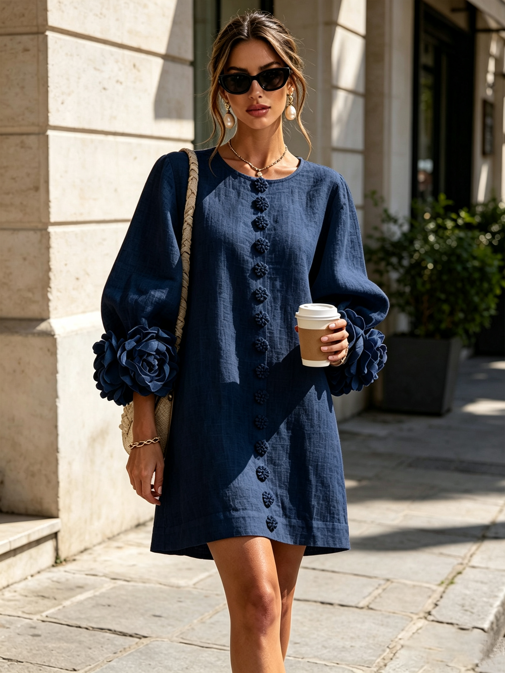 Julianna™ Elegant Button-Down Mini Dress