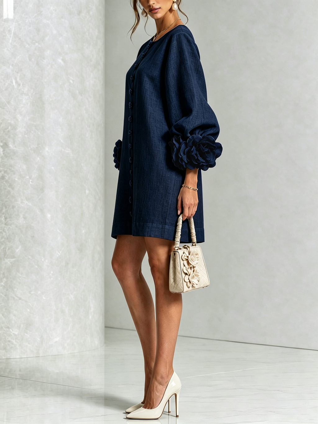 Julianna™ Elegant Button-Down Mini Dress