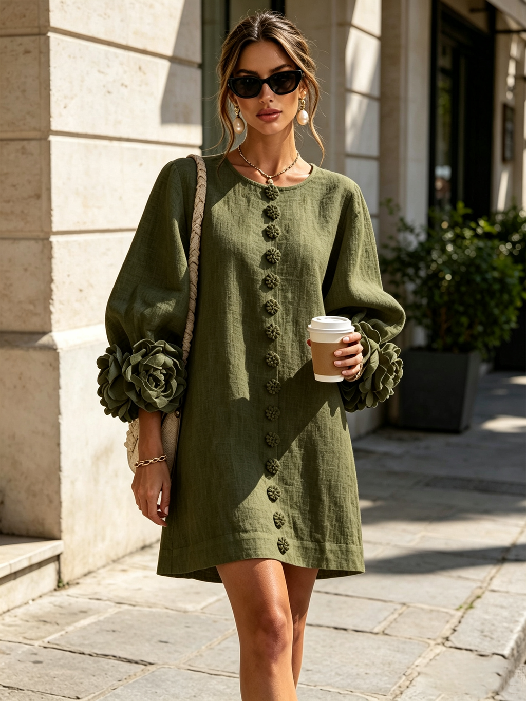 Julianna™ Elegant Button-Down Mini Dress
