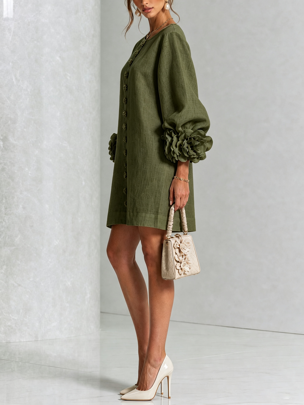 Julianna™ Elegant Button-Down Mini Dress