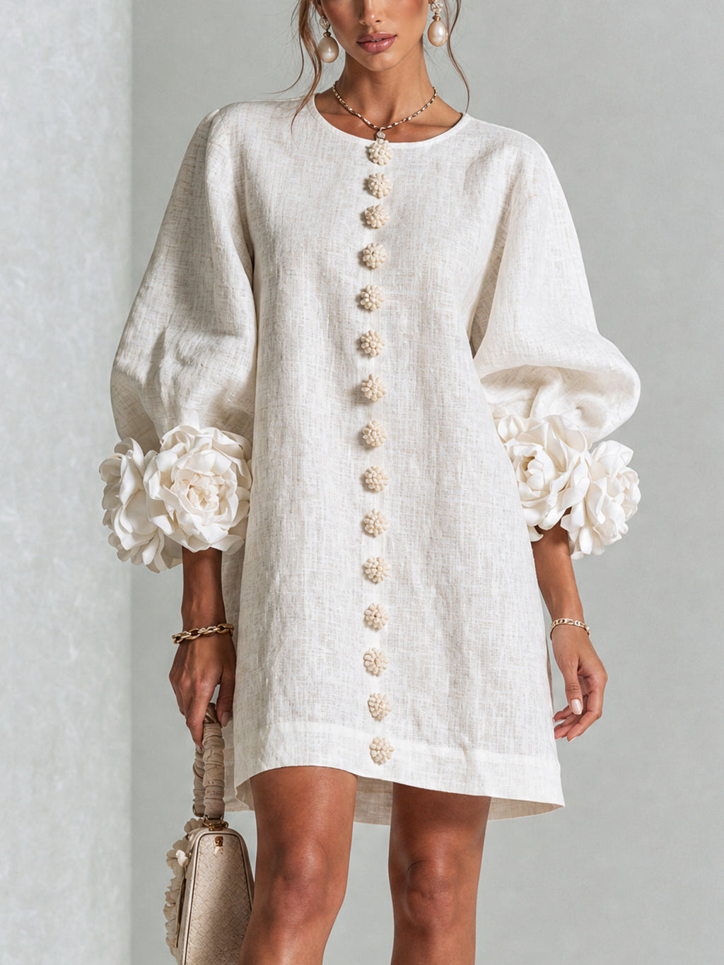 Julianna™ Elegant Button-Down Mini Dress