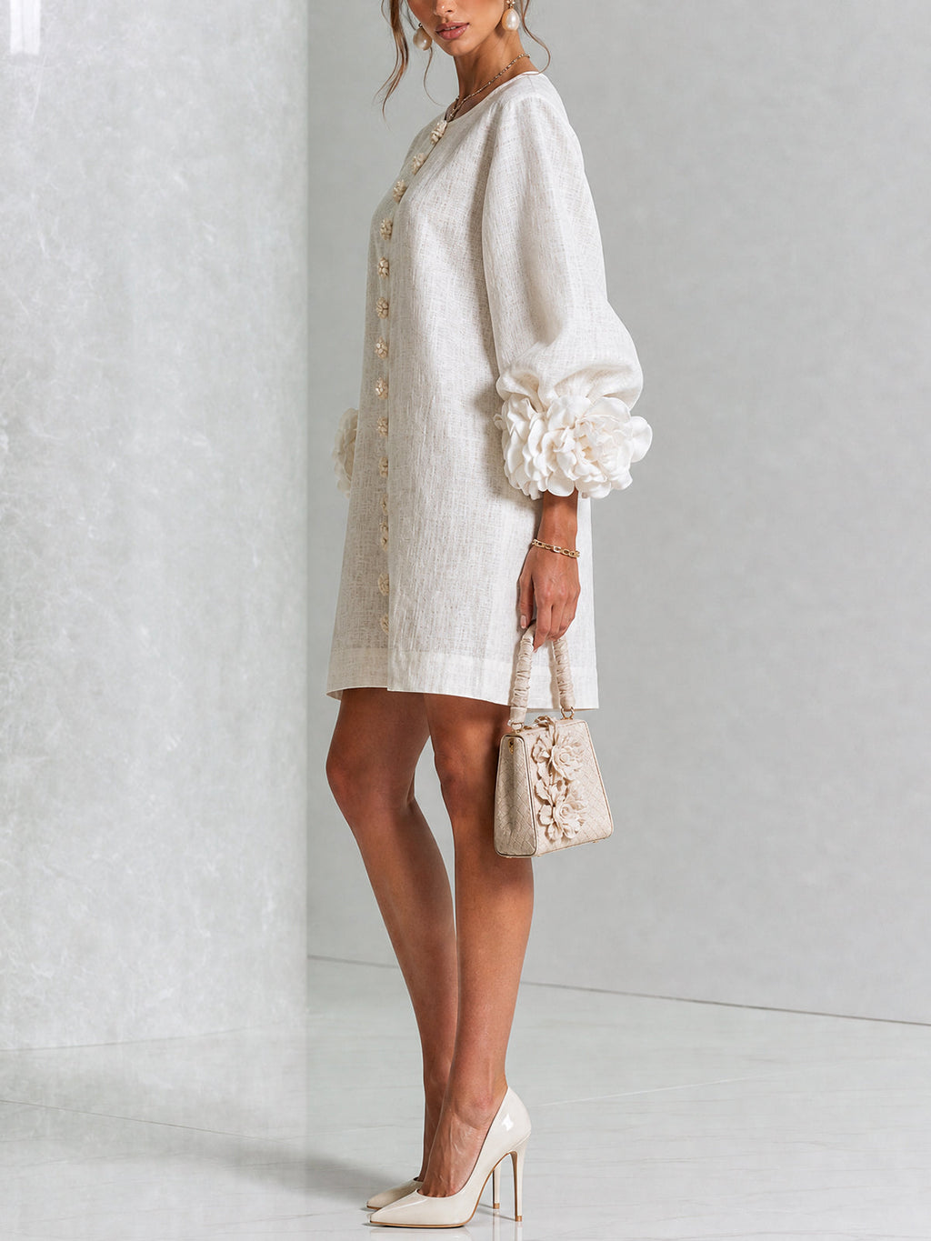 Julianna™ Elegant Button-Down Mini Dress