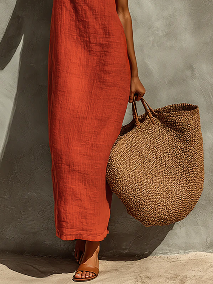 Spaghetti Straps Cotton Maxi Dress